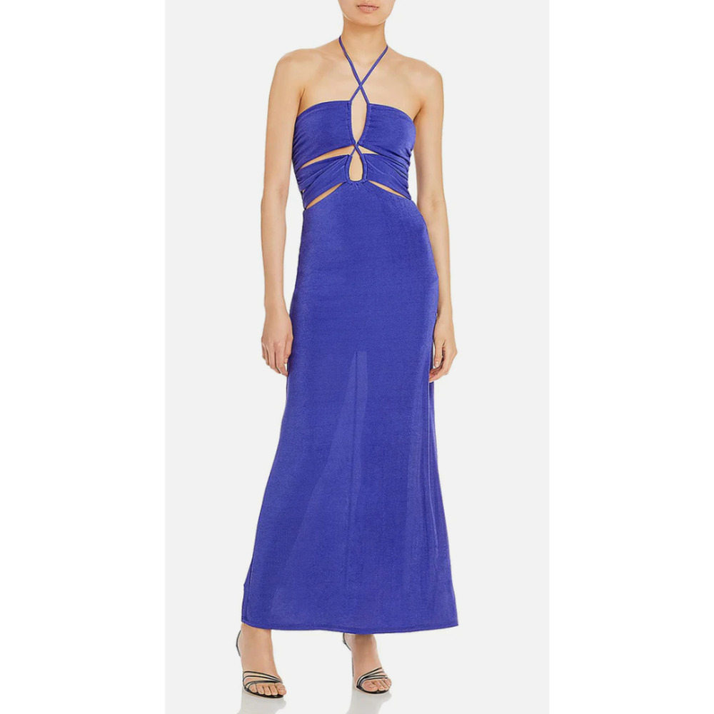 Fore Halter Maxi Dress Royal Blue Size XS